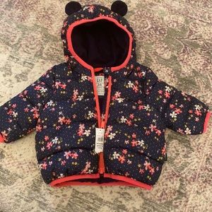 Baby Gap ColdControl Max Floral Puffer Jacket 3-6 months NWT